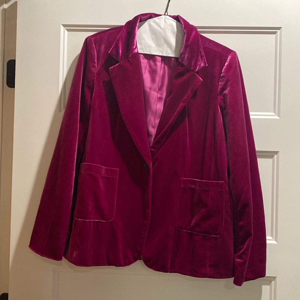 Jodifl Crushed Velvet single button blazer